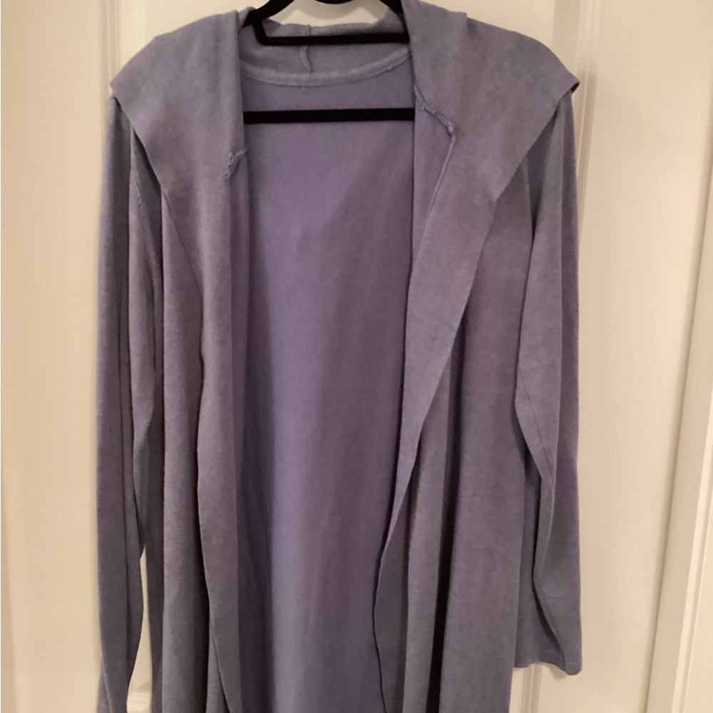 Lavender Hooded Open-Front Women's Coat